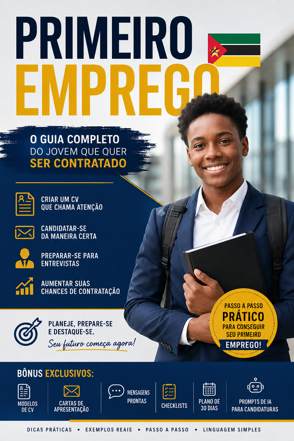 Capa do eBook Conquiste o Emprego — guia do jovem que quer ser contratado